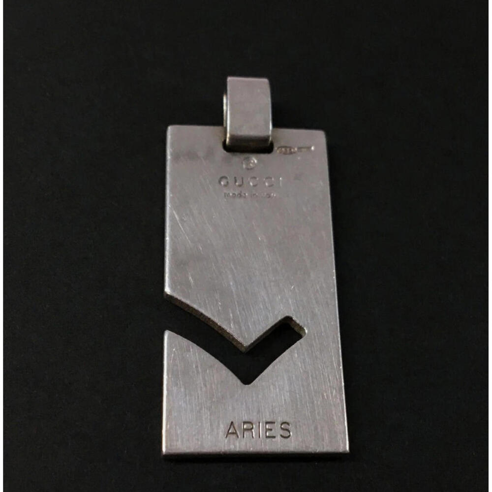 Authentic Vintage Gucci Aries Necklace Charm Top Only Silver Plated Pendant
